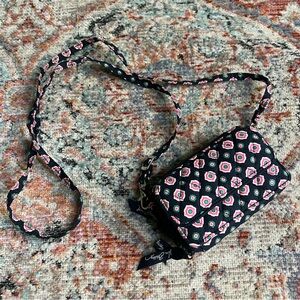 Vera Bradley Black Floral Crossbody Bag